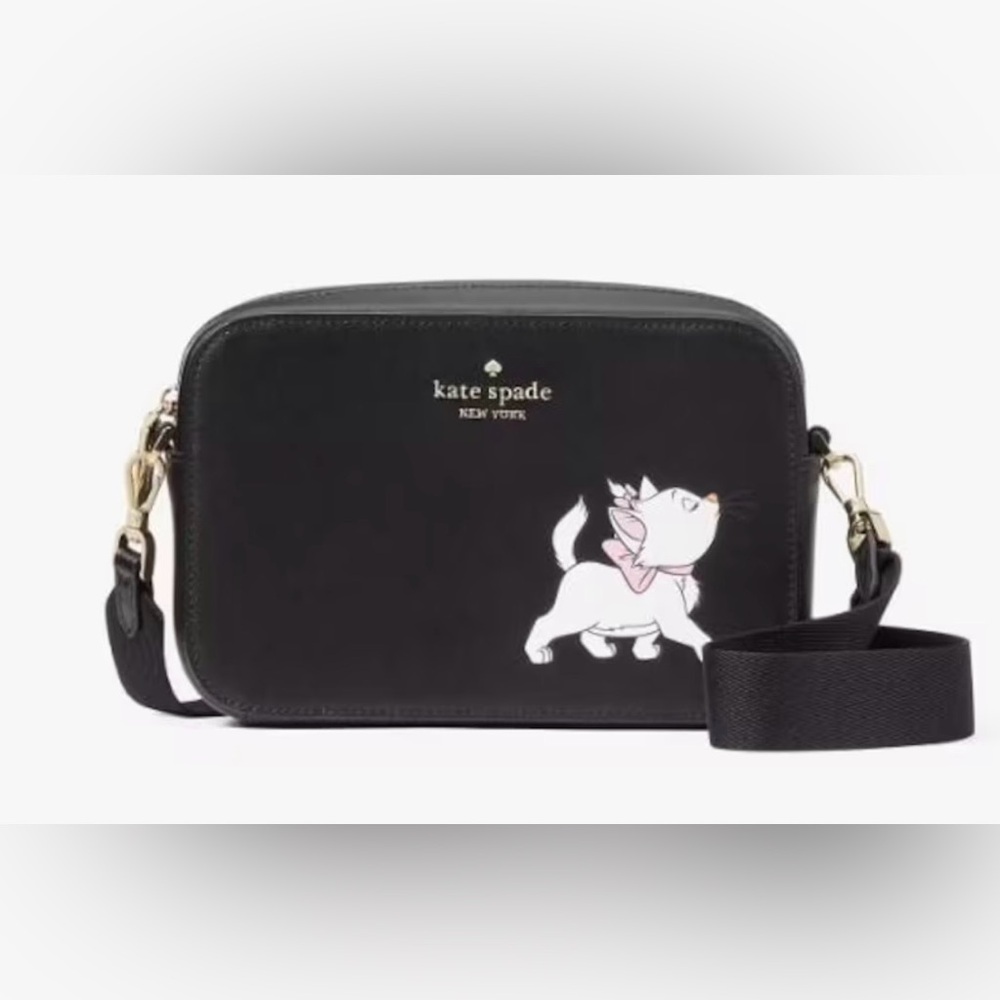 KATE SPADE-NWT Black Leather "Marie" Crossbody Handbag